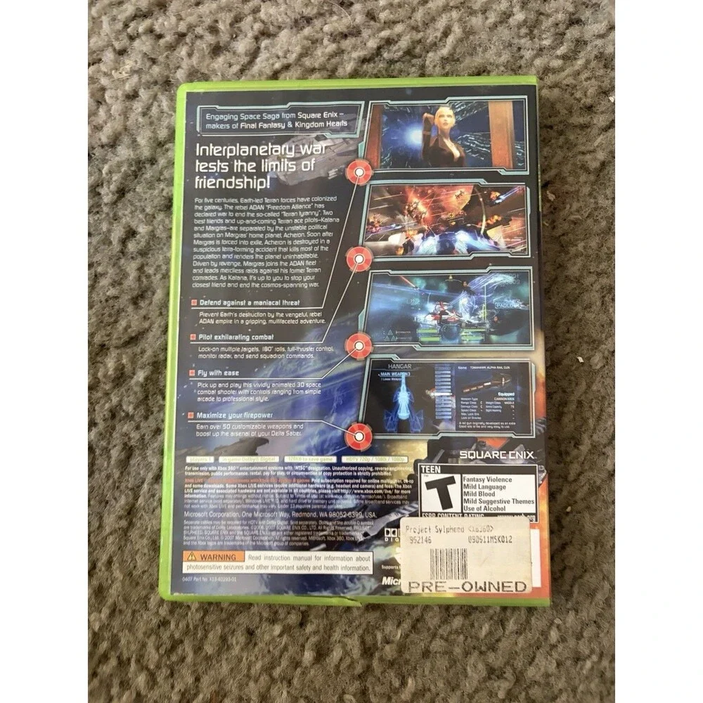 Project Sylpheed Xbox 360 Complete Video Game + Manual Square Enix Space PAL